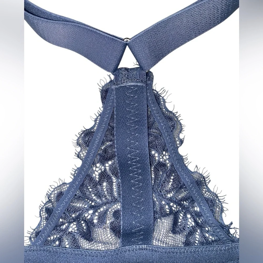 CACIQUE Intimates “Boost Plunge” Front Closure Racerback Bra NWOT Slate Blue 44D - Picture 4 of 8